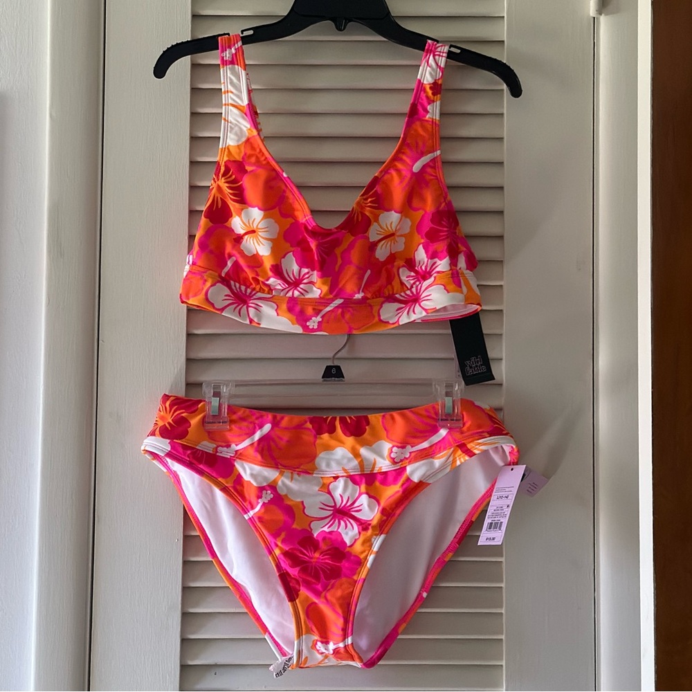 wild fable Pink Orange Floral Bikini Set